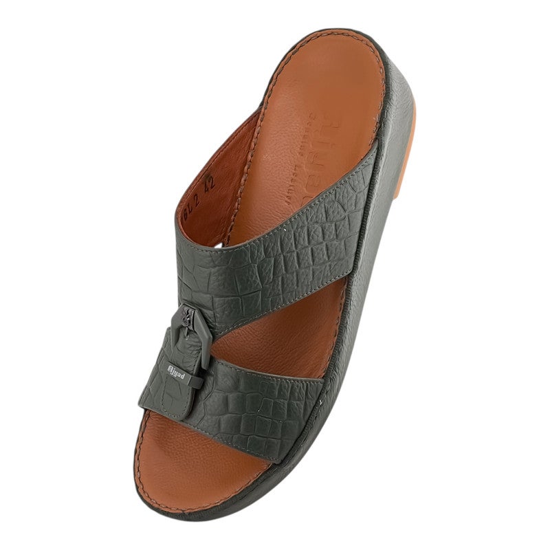 AJYAD Handmade Arabic Sandals For Men | Outdoor Mens Slippers | Everyday Flip Flops Open Toe | Arabic Genuine Shamwa Leather | New Design | Tan Footbed | Comfortable & LightWeight - Image 3